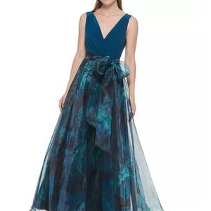 Eliza J Elegant Teal Evening Gown